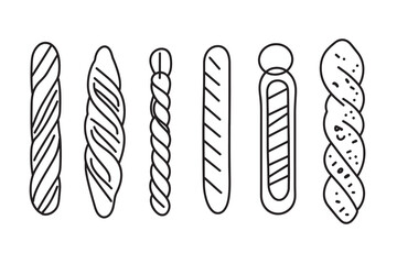 Baguette Ultra Minimalist 2D Line Art Illustration