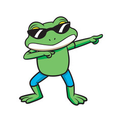 Dabbing frog vector art illustration file