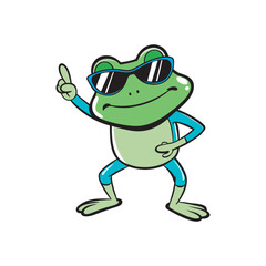 Dabbing frog vector art illustration file