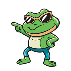 Dabbing frog vector art illustration file