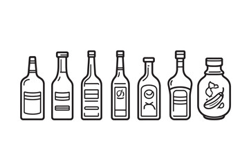  Barbecue Sauce Icon Ultra Minimalist 2D Line Art