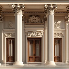 Fototapeta premium Grand residence surrounded by calm evening skies and lights high resolution picture