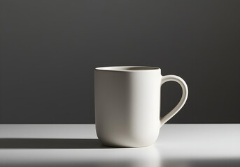 Obraz premium elegant blank white coffee cup with clean design on neutral backdrop for branding and packaging photography 