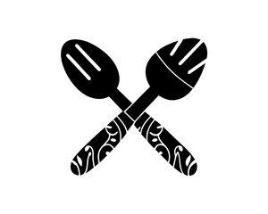 creative details Fork and Spoon Icon vector Illustration 