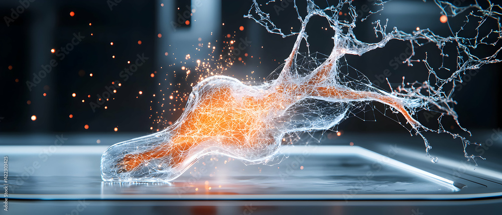 Aufkleber an artistic illustration of a neural network. application suggestion: scientific visualizations of b