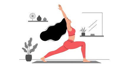 Woman in Warrior Pose Illustration