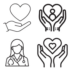 Medical symbol love on hand vector file