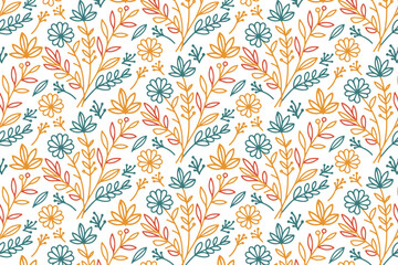 seamless line floral pattern composed for fashion textile wrapping and decorative table items

