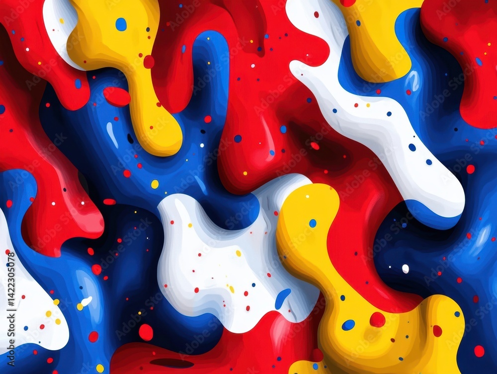 Poster abstract fluid art with vibrant colors and dynamic shapes for modern design and creative backgrounds