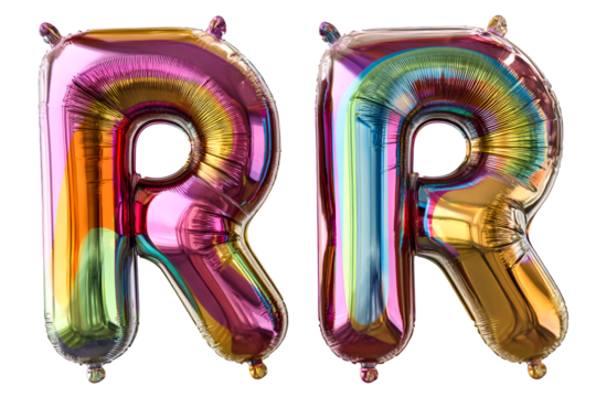 Iridescent Balloons Spell RR Joyful Celebration - Powered by Adobe