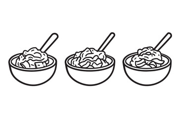 Simple Stroganoff Vector Line Art