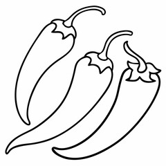 vector illustration of a chili pepper and sweet pepper