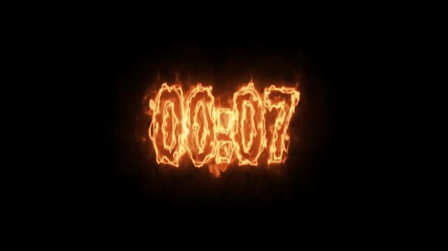 10 second countdown with Red Electric fire animation.