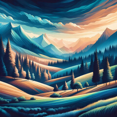 sunrise in mountains