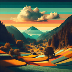 sunset in the mountains