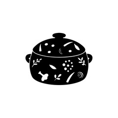 creative details Cooking Pot Icon vector Illustration