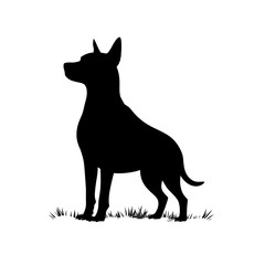 Stylish Black Dog Silhouette Graphic with Minimalist Design for Pet-Themed Promotions, Artistic Prints, and Creative Marketing Materials