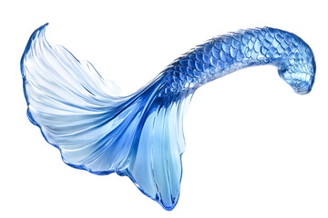 Fototapeta premium Elegant Blue Fish Tail Graceful Movement Aquatic Beauty Underwater Wonder
