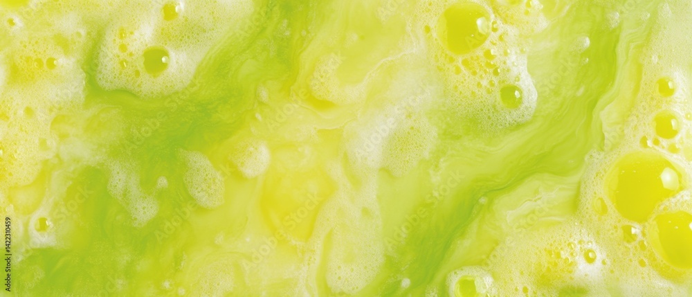 Poster abstract vibrant lime green and yellow liquid with bubbles creating a fresh and playful texture for 