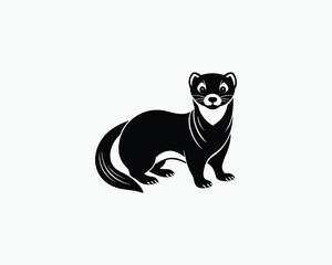 ferret playful furry pet vector illustration design 