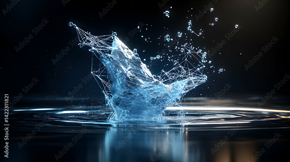 Aufkleber a striking abstract image of water splashing. this could be used for a technology theme website or a