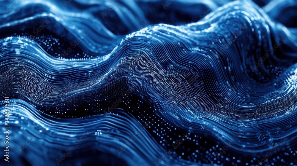 Poster modern technology circuit board texture background design. waves flow. quantum explosion technology.