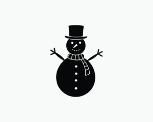 snowman cheerful holiday figure vector illustration design 