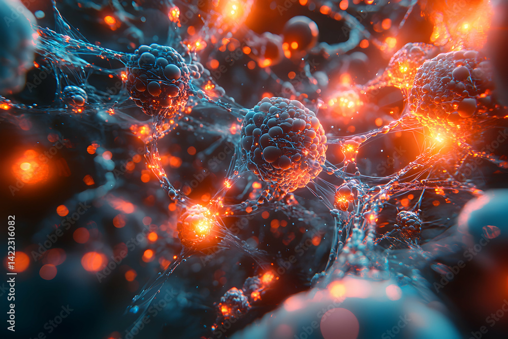 Aufkleber abstract illustration of neural networks. ideal for scientific visualizations medical presentations 