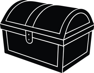 wooden treasure chest silhouette vector