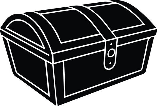 recommend clip art: wooden treasure chest silhouette vector illustration