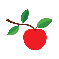 A apple with branch vector art illustration