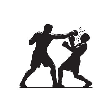 silhouette of a boxing knockout