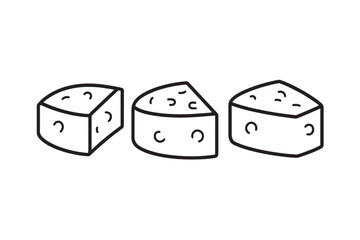 Brie Cheese Minimal Food Illustration