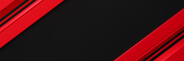 Dynamic red and black abstract background featuring geometric shapes creates a striking visual impact ideal for advertisements and creative projects, providing ample copy space for text