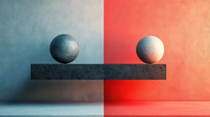 A modern abstract representation of balance using only two geometric shapes --ar 16:9 --v 6.1 Job ID: 5ef286ae-f7d4-4441-b967-f5320f58d711
