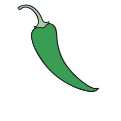 vector illustration of a green pepper and hot chili