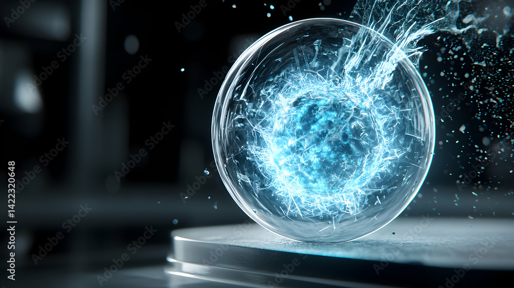 Aufkleber abstract image of a glowing energy sphere. suitable for scientific concepts futuristic designs or vi