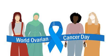  Join the celebration of World Ovarian Cancer Day on May 8th. Healthcare and world cancer day concept. Vector Not AI generated