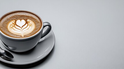 Elegant cappuccino artwork displayed with space for customized messaging