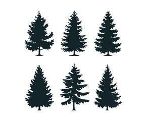 Obraz premium Cedar Tree Silhouette EPS Template Illustration