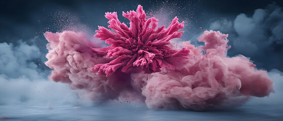 Fototapeta premium Abstract image of a pink explosion. Perfect for wallpaper or artistic displays. It can enhance presentations and evoke emotions in viewers