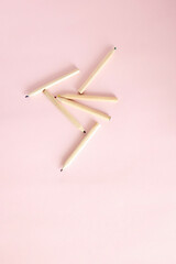 Notebook on the table. Blank notebook with space for a message. Pens, headphones