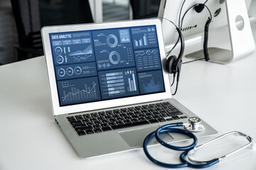 Business data dashboard provide business intelligence analytic for marketing strategy planning...