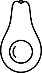 Png icon of avocado ; The half an avocado without background