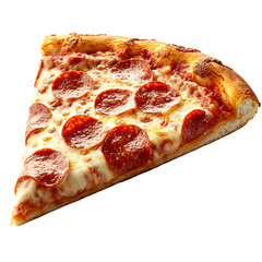 Delicious Pepperoni Pizza Slice on Black Background