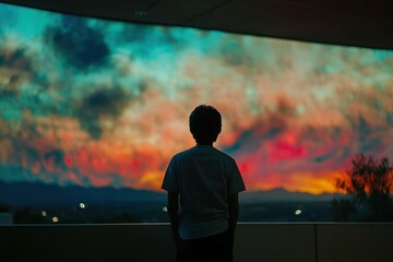 Fototapeta premium In a galaxy where the stars shift colors based on the emotional states of those observing them, a team of scientists must find a way to communicate with an intelligent species .