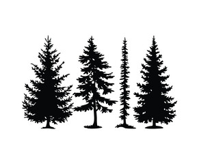 Obraz premium Cedar Tree Silhouette Vector EPS Illustration