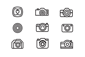 Camera Minimalist Icon Line Design