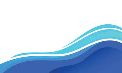 Abstract blue waves blank background