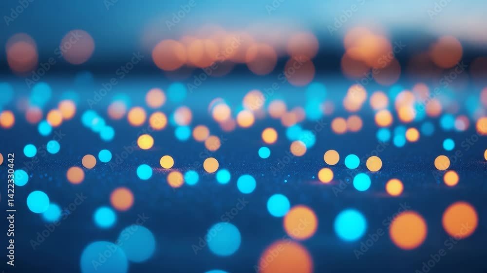 Aufkleber illuminated close-up of a toned circular bokeh backdrop with a horizon